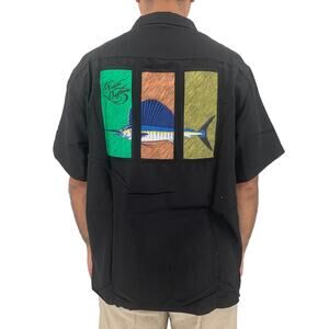 NATIVE OUTFITTERS Camp Shirt Size M New $99 Black Sailfish Boating Water Fishing